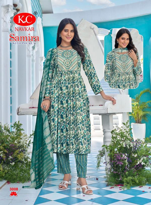 Kc Samira 3 Capsul Foil Printed Kurti Bottom With Dupatta